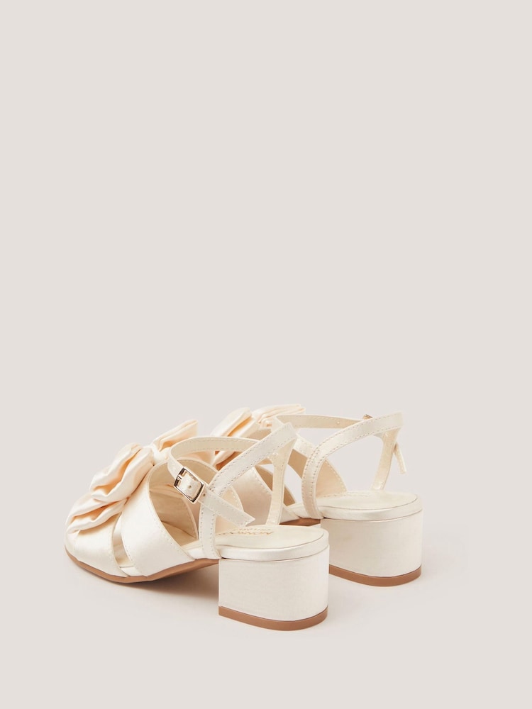 Monsoon Cream Double Bow Heeled Sandals - Image 2 of 3