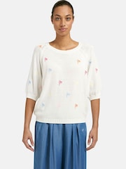 Smith & Soul White Raglan Sleeve "Palms" Pullover Jumper - Image 1 of 4