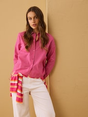 Smith & Soul Pink Striped Cotton Blend Shirt with Drawstrings - Image 1 of 6