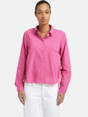 Smith & Soul Pink Striped Cotton Blend Shirt with Drawstrings - Image 3 of 6