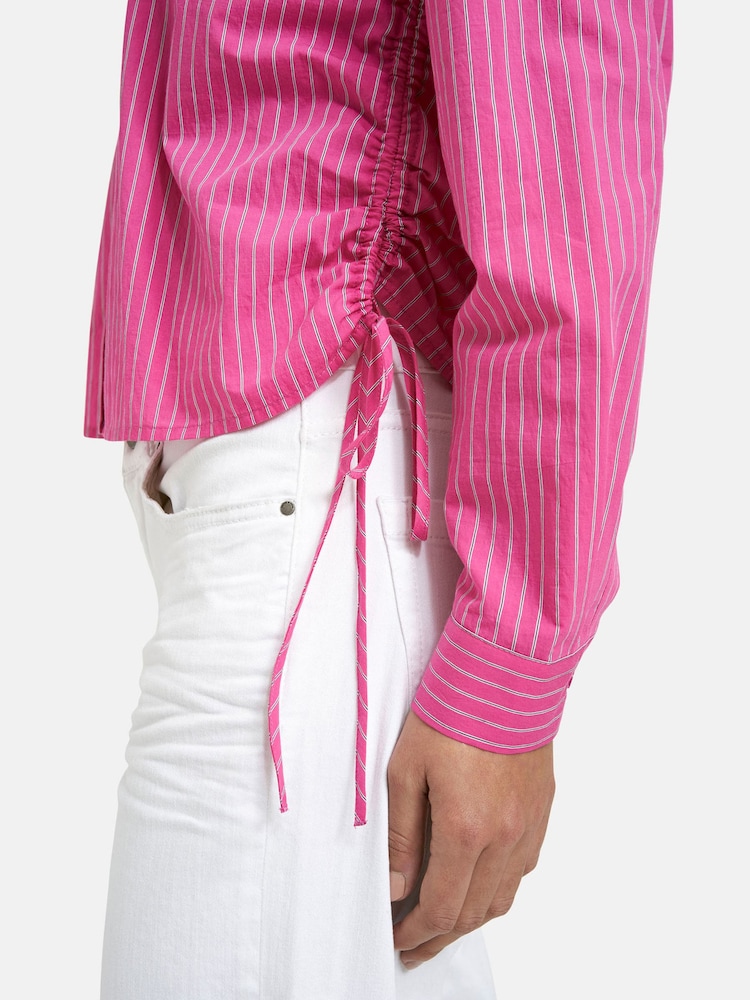 Smith & Soul Pink Striped Cotton Blend Shirt with Drawstrings - Image 6 of 6