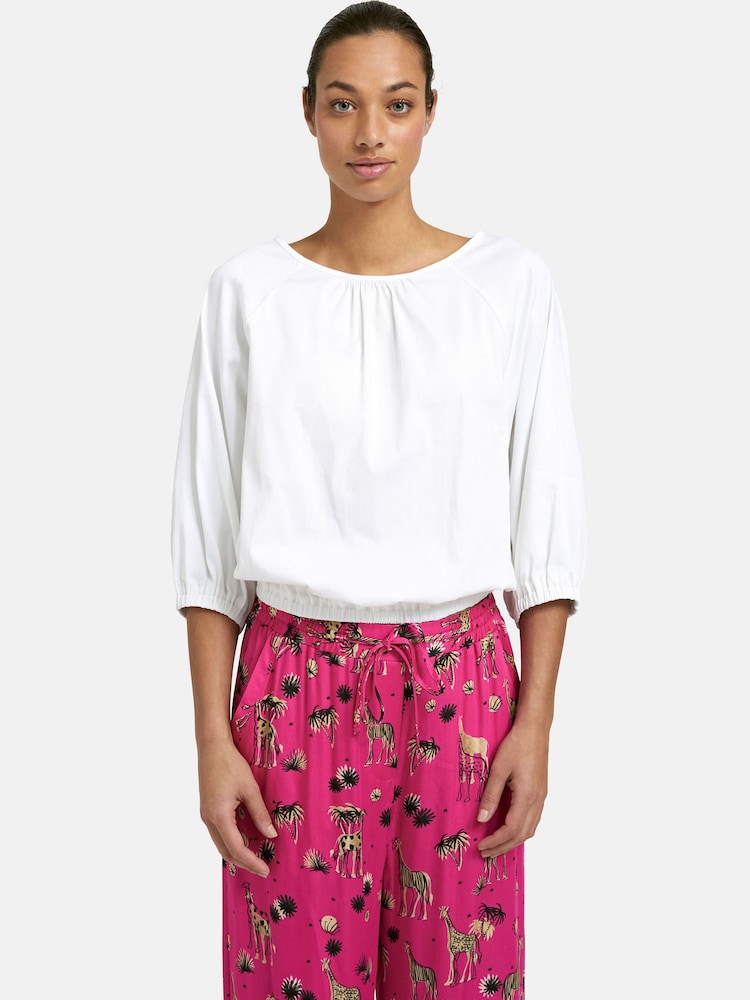 Smith & Soul White Stretch Cotton Raglan Sleeve Blouse - Image 1 of 6