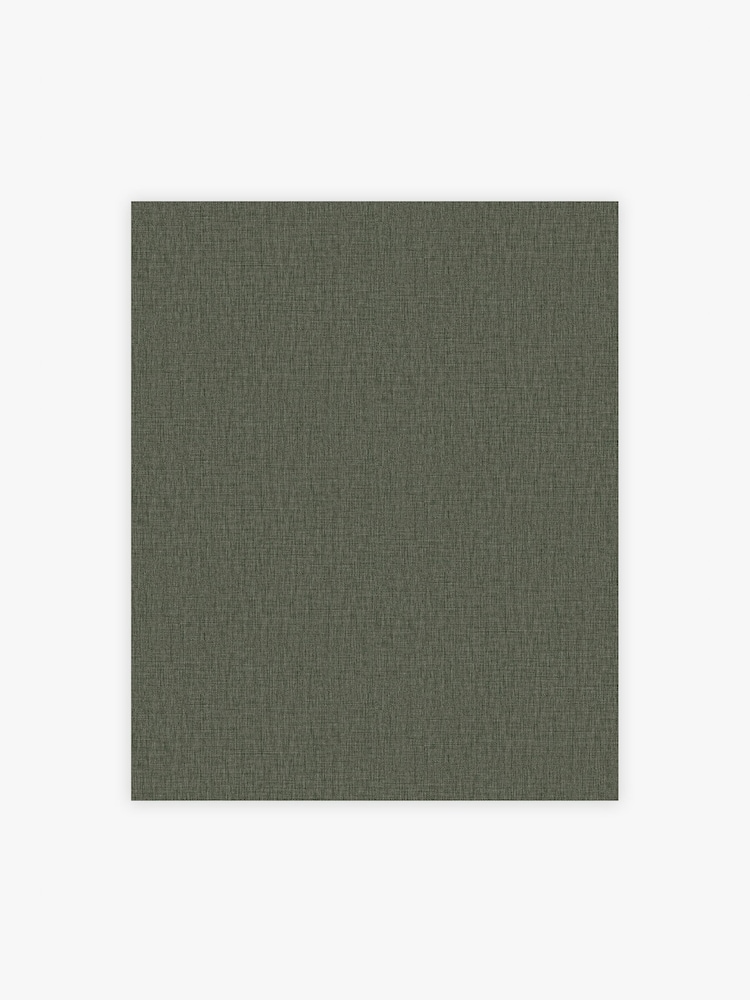 Deep Green Linen Look 10M Wallpaper - Image 2 of 5