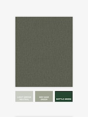 Deep Green Linen Look 10M Wallpaper - Image 4 of 5