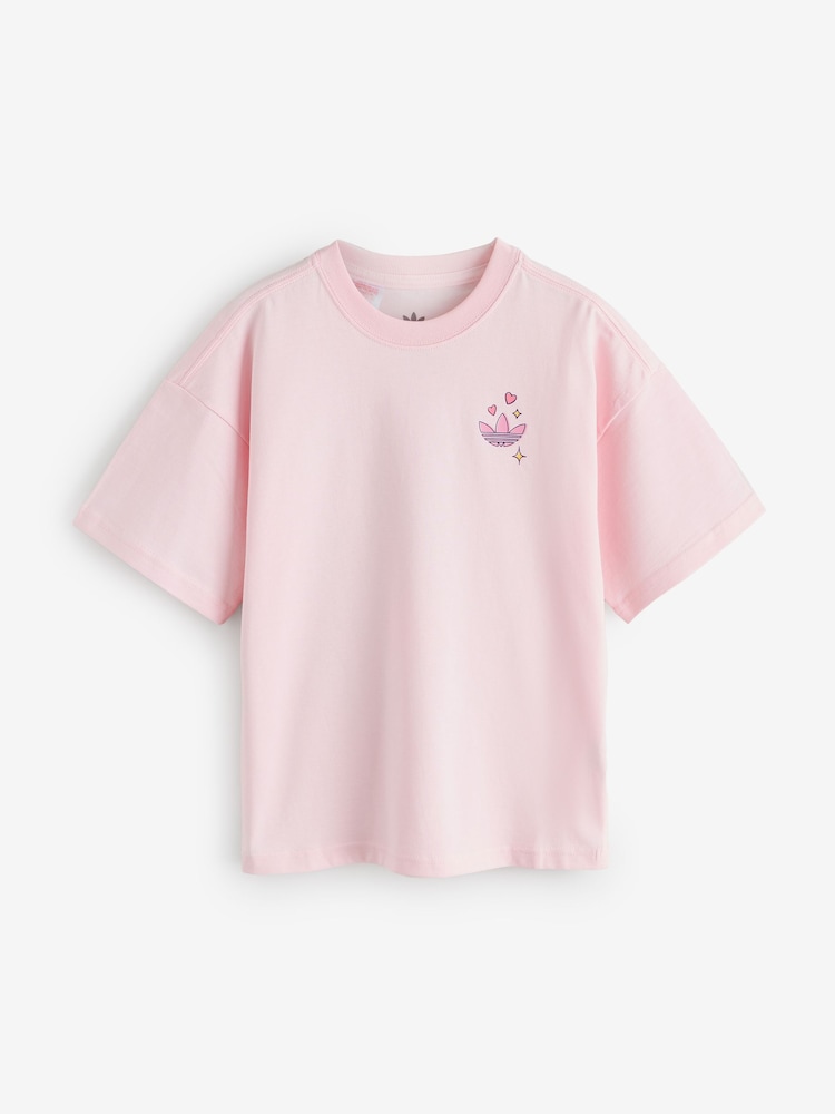 adidas Originals Pink Makeup Graphic T-Shirt - Image 2 of 2