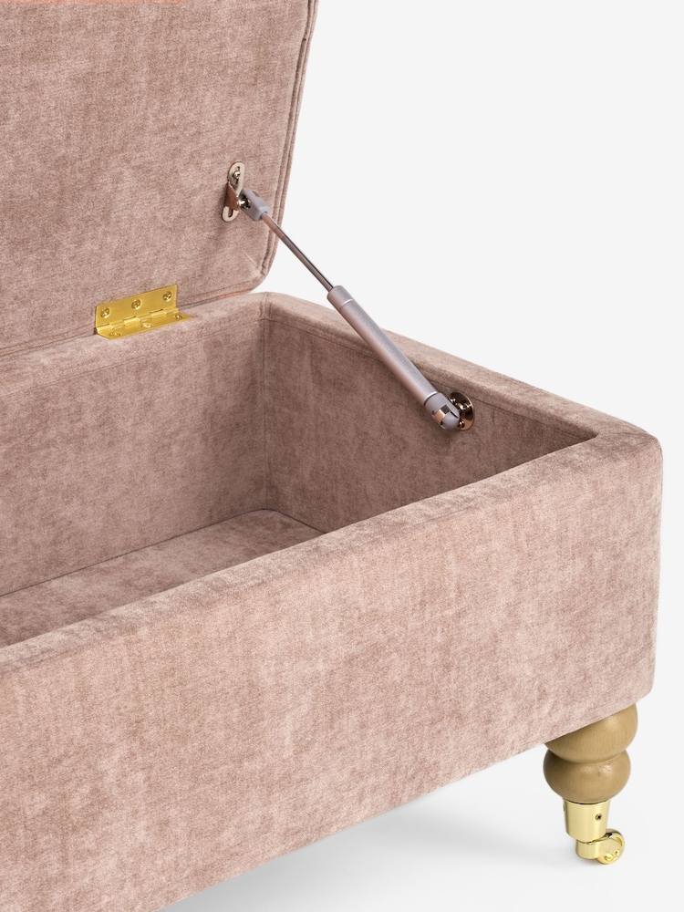 Laura Ashley Hundon Chenille Dusty Rose Pink Ropsley Storage Ottoman Bench - Image 8 of 8 Laura Ashley Hundon Chenille Dusty Rose Pink Ropsley Storage Ottoman Bench - Image 8 of 8