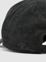 Anthrazit - Reiss Sienna Wool-Silk Blend Baseball Cap - Bild 5 von 5