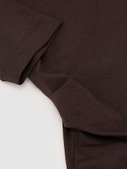 Reiss Grape Burgundy Tulia Cotton-Blend High-Neck Draped Top - Image 5 of 5