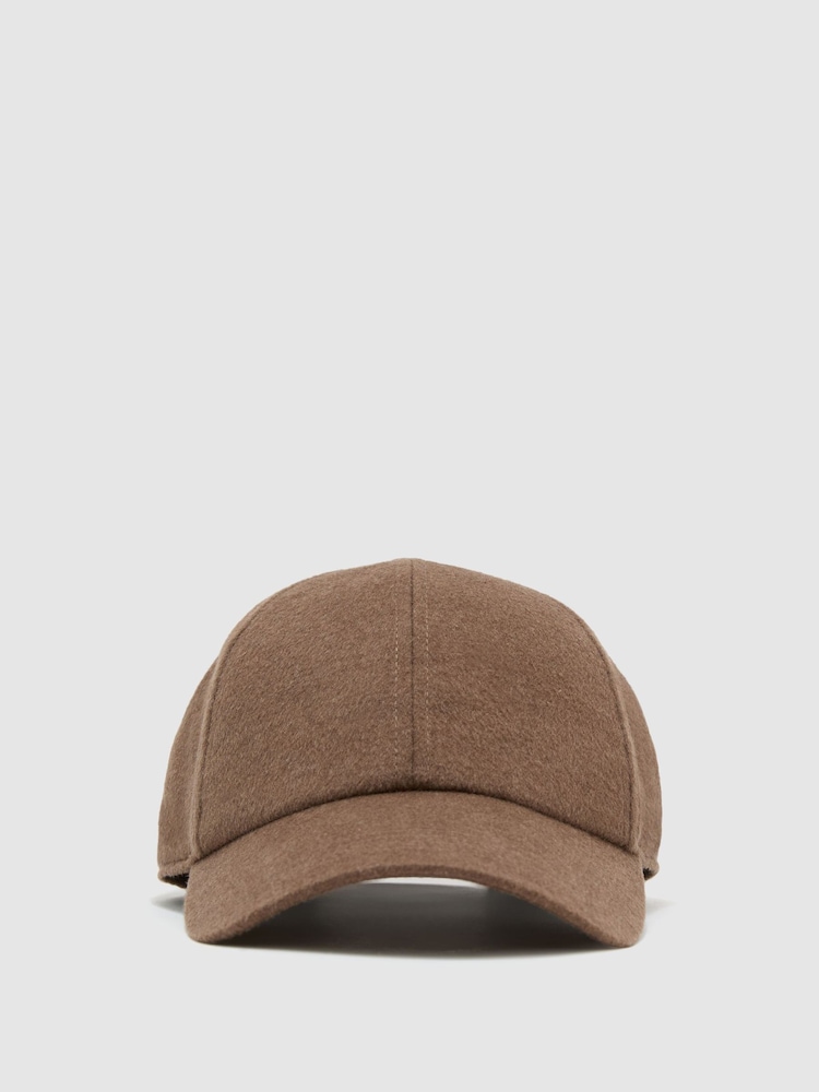 Dunkles Taupe - Reiss Sienna Wool-Silk Blend Baseball Cap - Bild 2 von 5