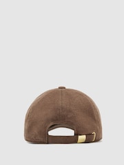 Dunkles Taupe - Reiss Sienna Wool-Silk Blend Baseball Cap - Bild 5 von 5