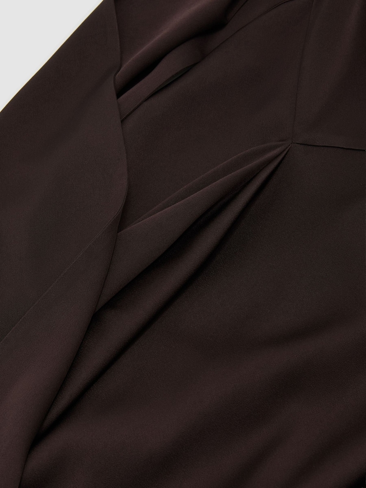 Reiss Grape Burgundy Sabine Satin Cape-Detail Maxi Dress - Image 7 of 7 Reiss Grape Burgundy Sabine Satin Cape-Detail Maxi Dress - Image 7 of 7