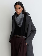 Reiss Celeste Brushed-Cashmere Argyle-Knit Neck-Tie Scarf - Imaginea 1 din 4