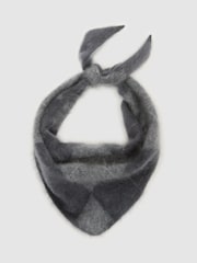 Reiss Celeste Brushed-Cashmere Argyle-Knit Neck-Tie Scarf - Imaginea 2 din 4