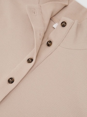 Reiss Neutral Ida Cotton-Stretch Funnel-Neck Top - Image 6 of 6