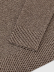 Reiss Dark Neutral Mari Wool-Cashmere V-Neck Jumper - Image 7 of 7