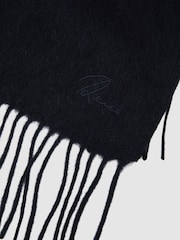Reiss Navy Picton Wool and Cashmere Scarf - Image 5 of 6