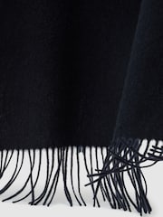 Reiss Navy Picton Wool and Cashmere Scarf - Image 6 of 6