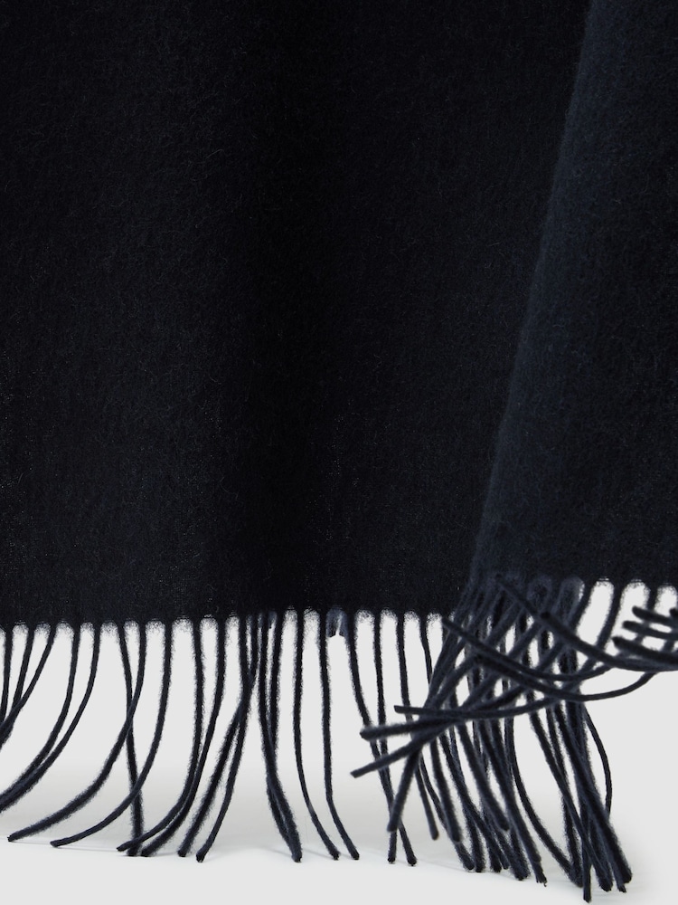 Reiss Navy Picton Wool and Cashmere Scarf - Image 6 of 6 Reiss Navy Picton Wool and Cashmere Scarf - Image 6 of 6