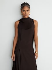 Reiss Sabine Petite Sateng Maxikjole med Cape-Detalj - Bilde 4 av 8