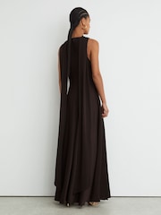 Reiss Sabine Petite Sateng Maxikjole med Cape-Detalj - Bilde 6 av 8