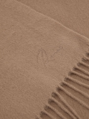 Reiss Camel Picton Wool and Cashmere Scarf - Image 4 of 5
