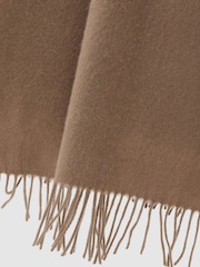 Reiss Camel Picton Wool and Cashmere Scarf - Image 5 of 5