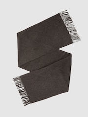 Reiss Mocha Brown Picton Wool and Cashmere Scarf - Image 3 of 5