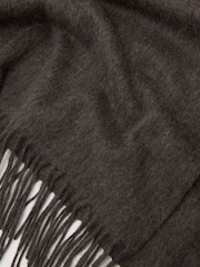 Reiss Mocha Brown Picton Wool and Cashmere Scarf - Image 5 of 5