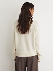 Reiss Ivory Mari Wool-Cashmere V-Neck Jumper - Image 5 of 6