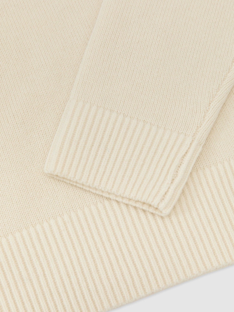 Reiss Ivory Mari Wool-Cashmere V-Neck Jumper - Image 6 of 6 Reiss Ivory Mari Wool-Cashmere V-Neck Jumper - Image 6 of 6