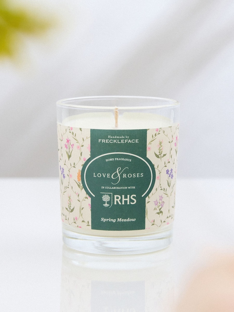 Love & Roses x RHS Spring Meadow Freckleface 1 Wick Candle - Image 1 of 3