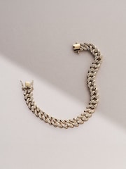 The Diamond Store Gold 7 Inch Havana Cuban Lab Diamond Bracelet 0.40ct Cuban Lab Diamond Set in 18K Gold Vermeil - Image 3 of 4