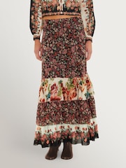 Farm Rio Black Tiny Garden Mix Maxi Skirt - Image 3 of 3
