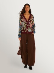 Cardigan Farm Rio Mixed India en maille Fleuri - Image 1 de 2