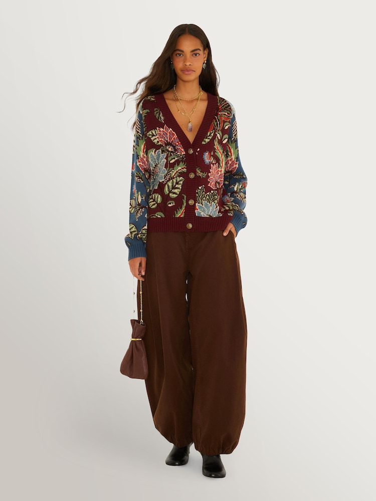 Cardigan Farm Rio Mixed India en maille Fleuri - Image 1 de 2