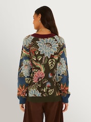 Cardigan Farm Rio Mixed India en maille Fleuri - Image 2 de 2