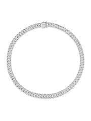 The Diamond Store Silver 16 Inch Havana Cuban Lab Diamond Necklace 1ct Set in 925 Silver - Image 1 of 4