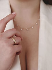 The Diamond Store White 9k Yellow Gold Vivara Lab Emerald Diamond Necklace Set - Image 8 of 8