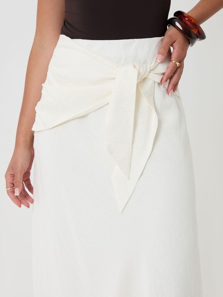 Threadbare White Tie Sash Midi Skirt - Image 4 of 4