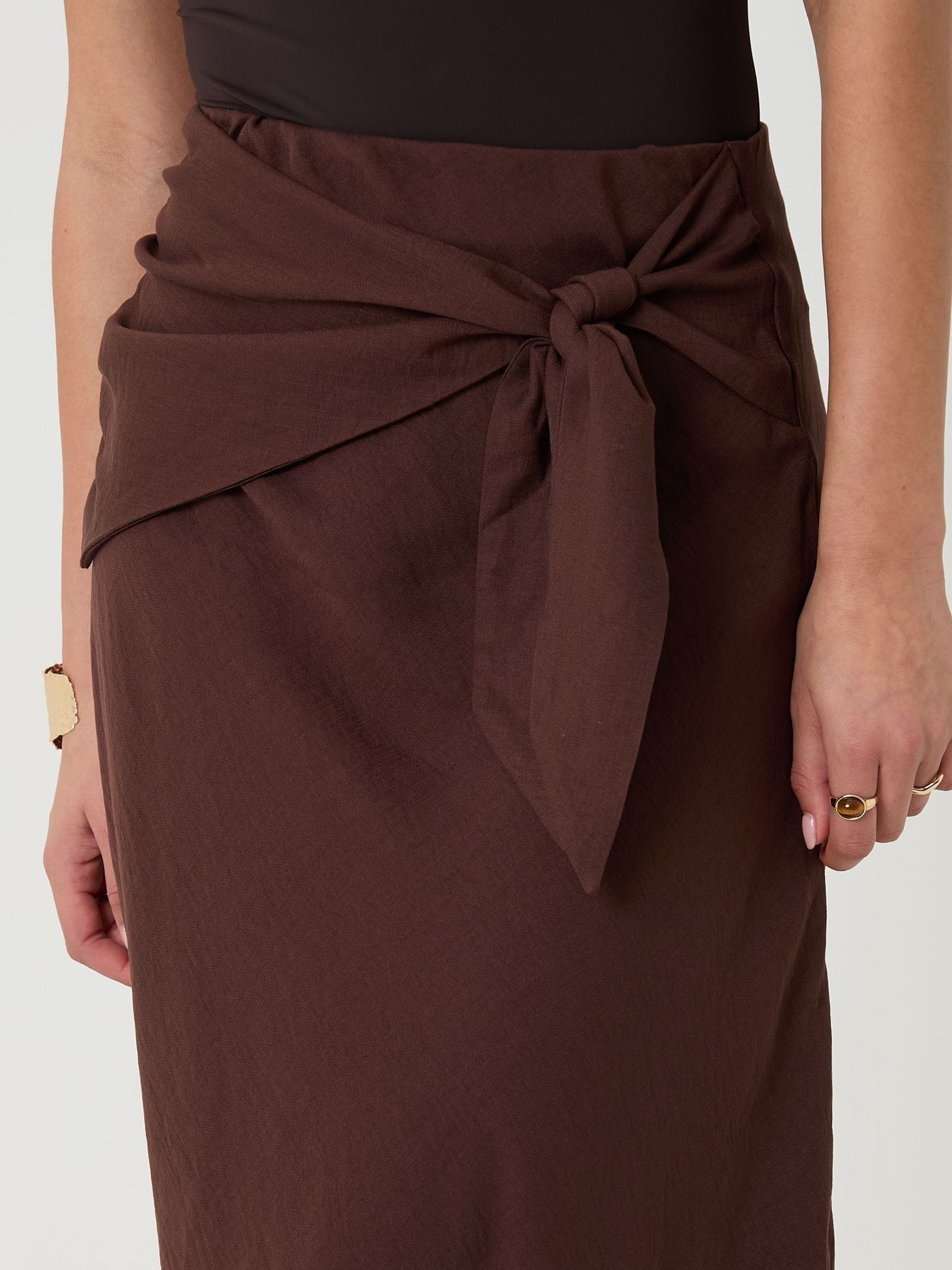 Buy Threadbare Brown Tie Sash Maxi Skirt from Next USA