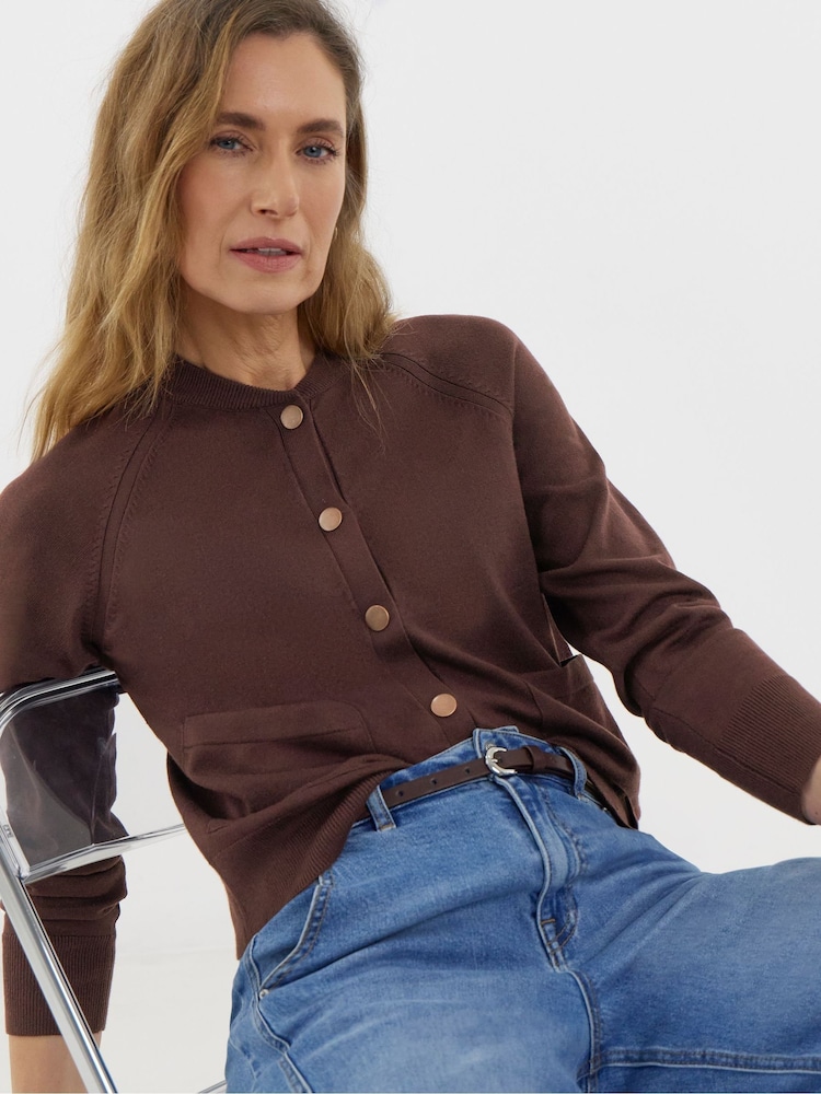 JD Williams Brown Lightweight Knitted Cardiagan - Image 2 of 4