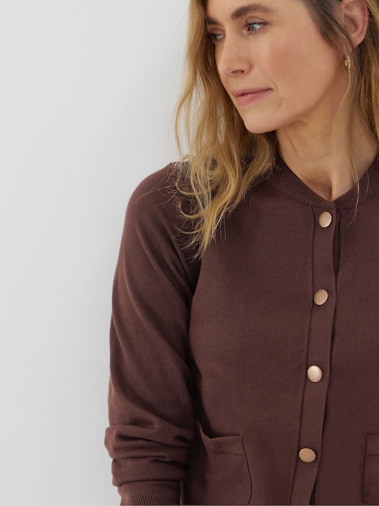 JD Williams Brown Lightweight Knitted Cardiagan - Image 4 of 4