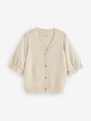 JD Williams Natural Woven Sleeve Knitted Cardigan - Image 5 of 5