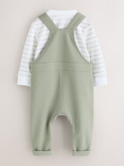 Baker by Ted Baker Green 2 Piece Dungaree and Stripe T-Shirts Set - Image 2 of 7