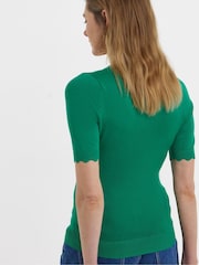 JD Williams Green Scallop Hem Short Sleeve Jumper - Image 2 of 4