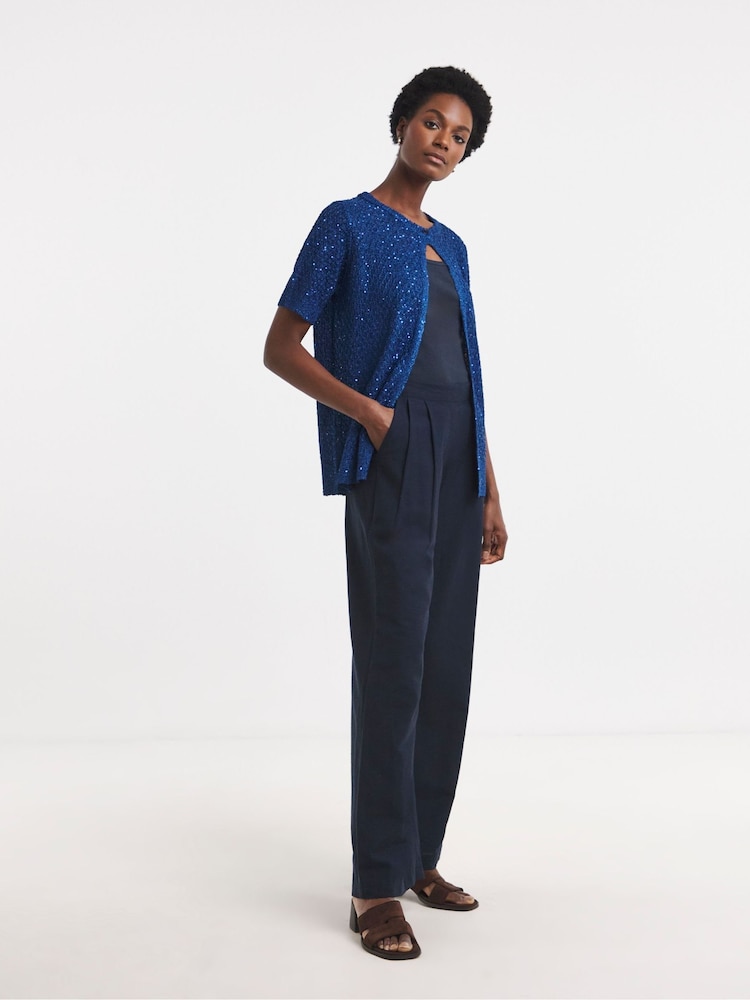 JD Williams Metallic Sequin Knitted Cardigan - Image 1 of 4