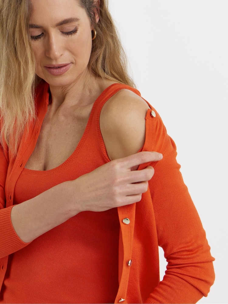 JD Williams Red Knitted Cardigan Tank Co-ord - Image 2 of 4