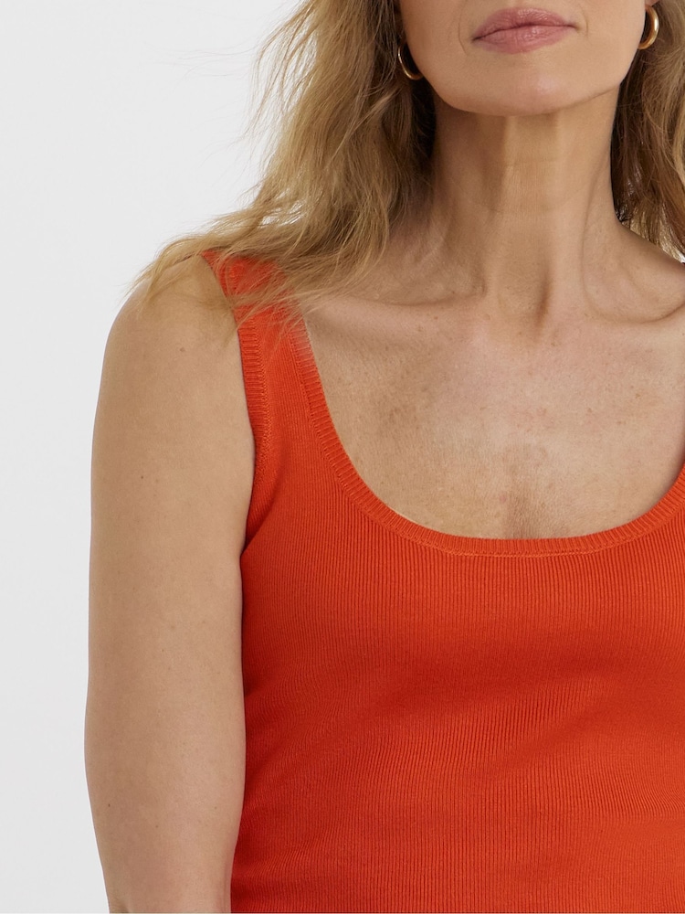 JD Williams Red Knitted Cardigan Tank Co-ord - Image 4 of 4