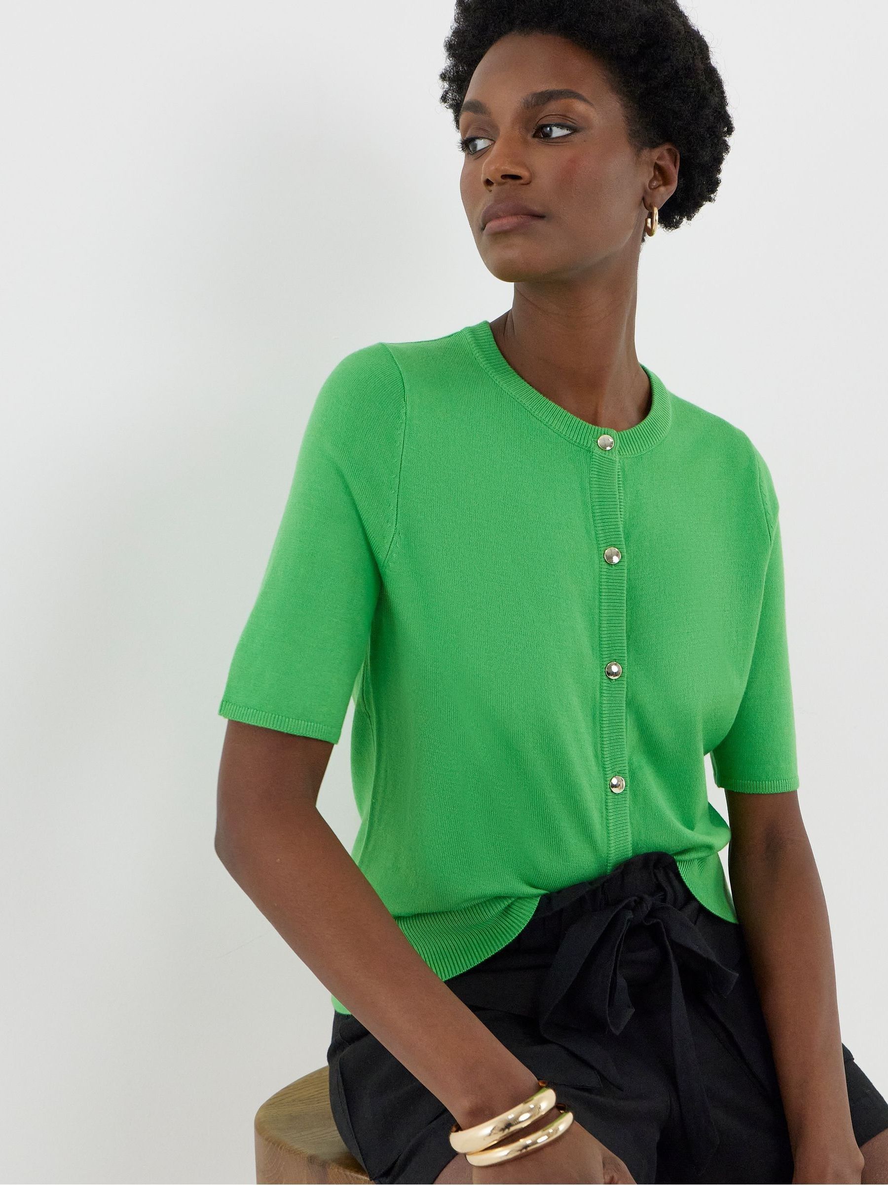 Buy JD Williams Green Short Sleeve Cardigan from the Next UK