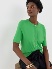 JD Williams Green Short Sleeve Cardigan - Image 3 of 4